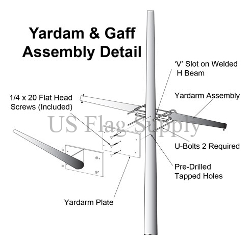 30' Flagpole Halyard Rope or Nautical Yardarm Rope