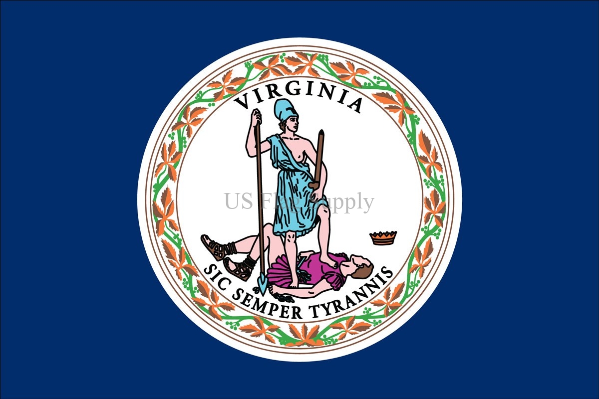 Virginia Flag 3 x 5 ft. Indoor Display Flag with White Fringe