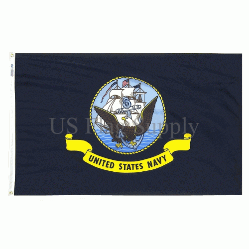 5x8 ft. Nylon Navy Flag with Heading Grommets