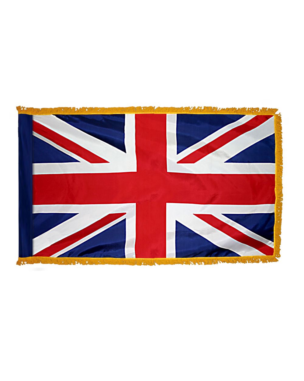 United Kingdom Flag 3 x 5 ft. Indoor Display Flag with Gold Fringe