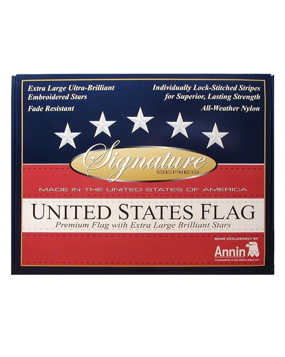 U.S. Flag 3ft. x 5ft. Signature Line Embroidered Stars & Sewn Strips