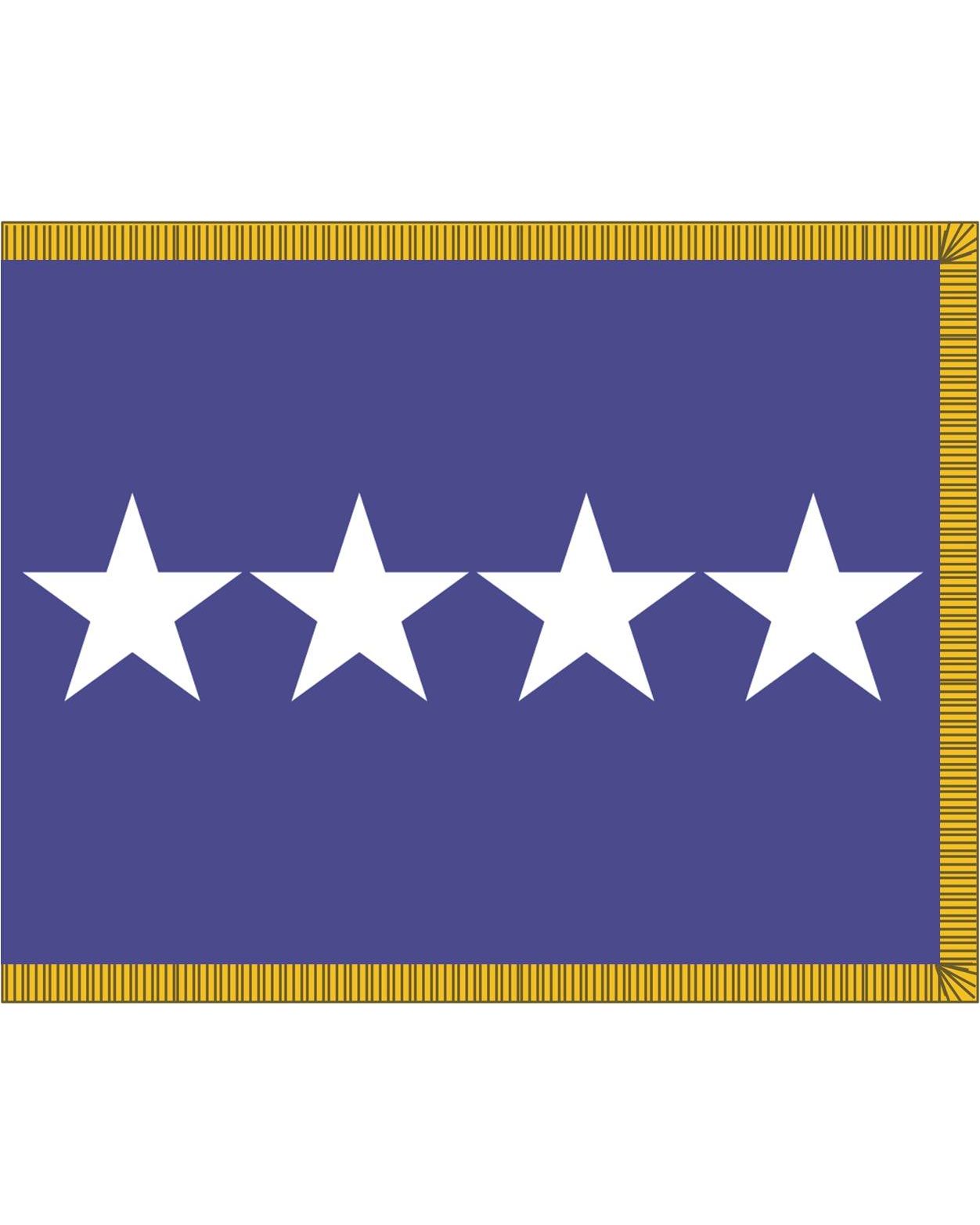 3 x 5 ft. Air Force 4 Star General Flag with Gold Fringe