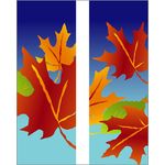 Fall Leaves -Blue Double Banner