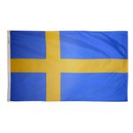 3ft. x 5ft. Sweden Flag with Brass Grommets