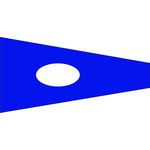 Size 6 Number 2 Signal Pennant with Line Snap and Ring