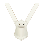 Single Strip Flagpole Harness White Leather Plastic Cup