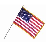 12 in. x 18 in. U.S. Flags Classroom with Fringe-12 Pack