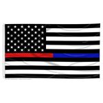 3ft. x 5ft. Thin Red & Blue Line Dual US Flag