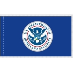 4ft. x 6ft. DHS Flag - DBL Pole Sleeve with Silver Fringe