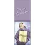 30 x 84 in. Holiday Banner Seasons Greetings Girl with Present