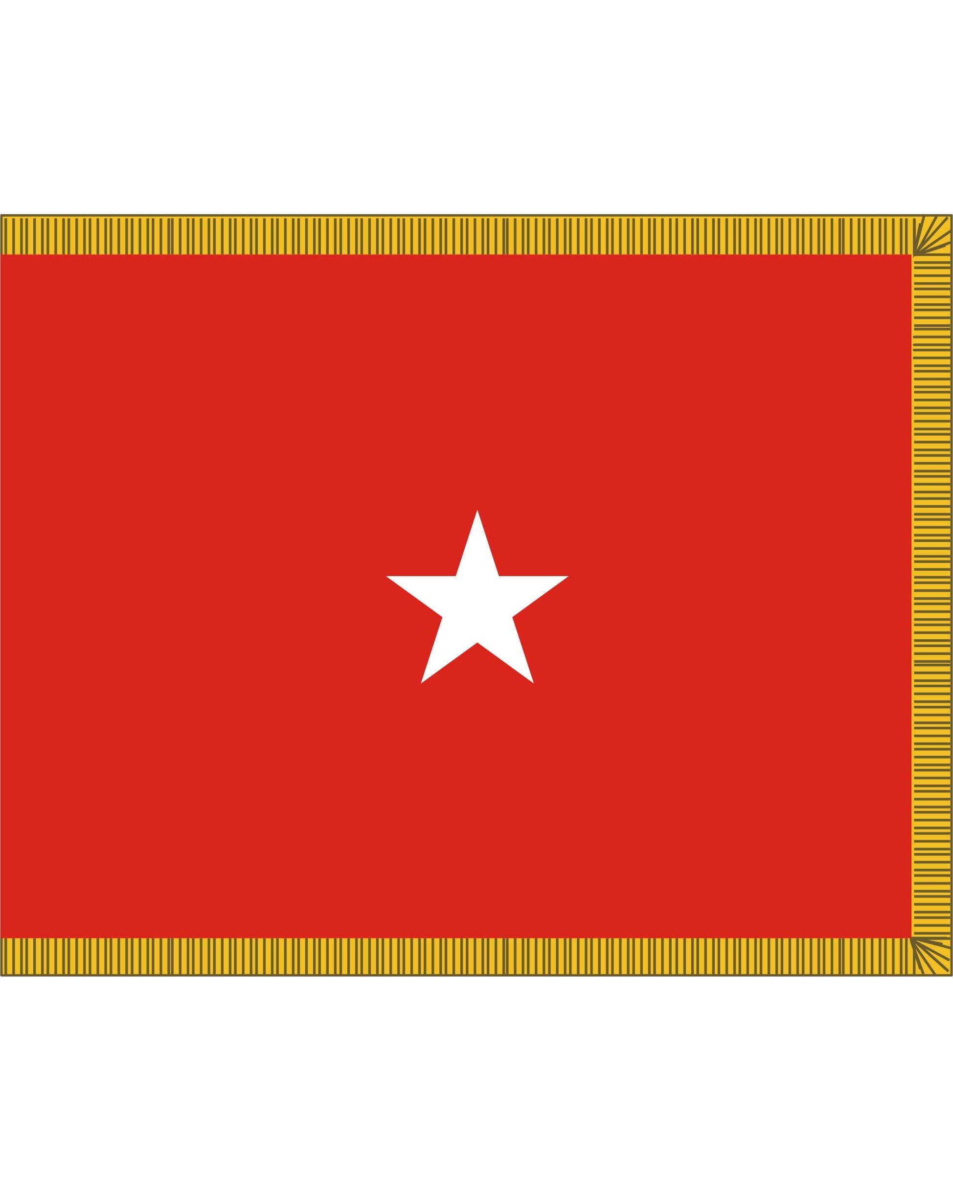 3 X 4 Ft Army 1 Star General Flag With Gold Fringe