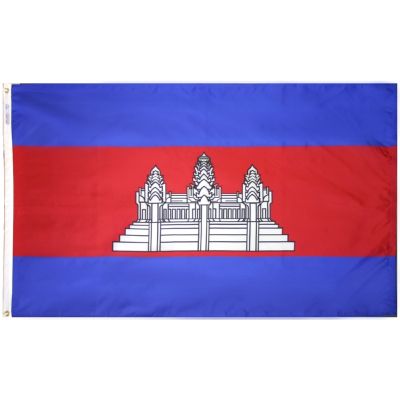 4ft. x 6ft. Cambodia Flag w/ Line Snap & Ring