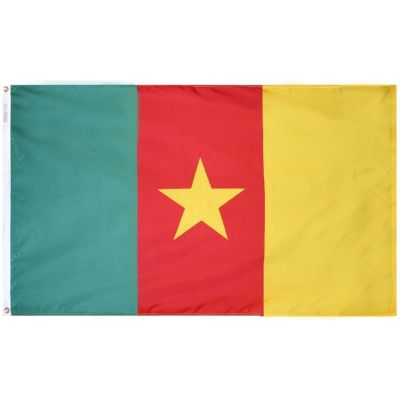 4ft. x 6ft. Cameroon Flag w/ Line Snap & Ring