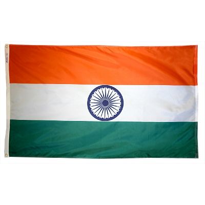 4ft. x 6ft. India Flag with Brass Grommets
