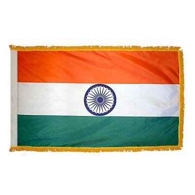 4ft. x 6ft. India Flag for Parades & Display with Fringe