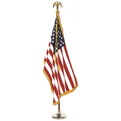 4ft. x 6ft. U.S. Indoor Flag Display Set w/Gold Fringe