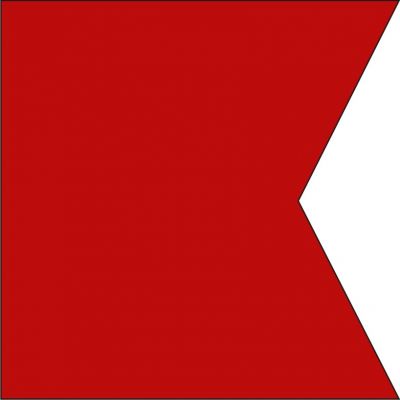 Size 6 Letter B Signal Flag with Line Snap and Ring