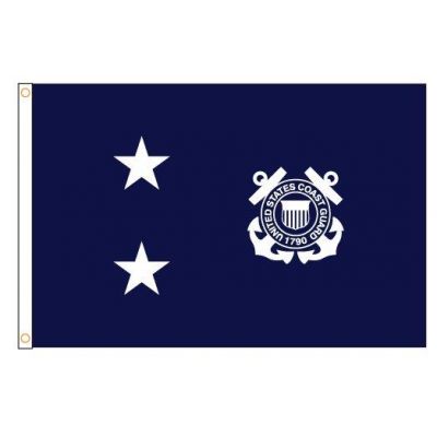 3ft. x 5ft. Coast Guard 2 Star Admiral Flag w/Grommets