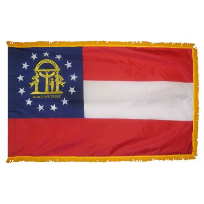 3ft. x 5ft. Georgia Flag Fringed for Indoor Display