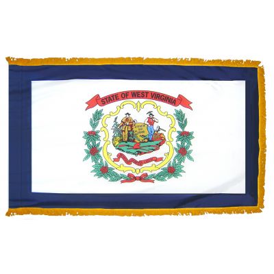 2ft. x 3ft. West Virginia Flag Fringed for Indoor Display