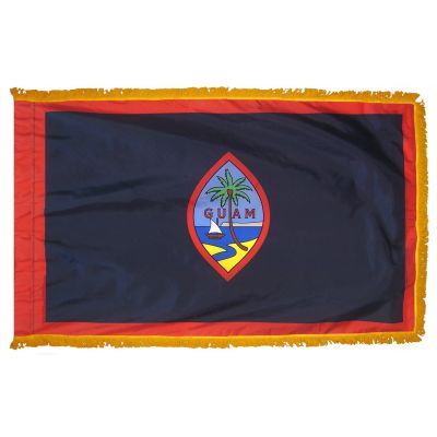 2ft. x 3ft. Guam Flag Fringed for Indoor Display