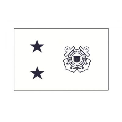 2ft. x 3 ft. USCG 2 Star Rear Admiral Non Sea-Going Flag H&G