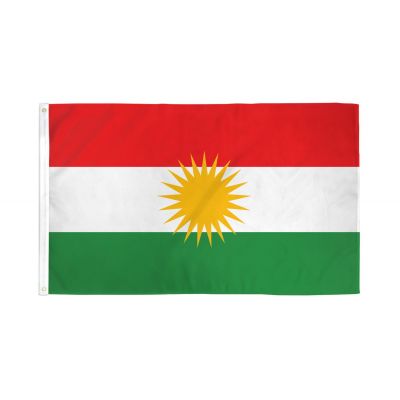 2ft. x 3ft. Kurdistan Flag with Canvas Header & Brass Grommets
