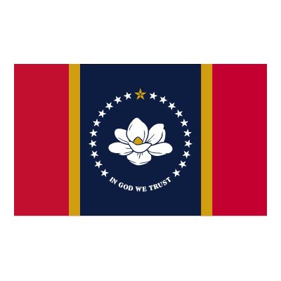 4ft. x 6ft. New Mississippi Flag with Brass Grommets