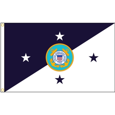 3ft. x 5ft. USCG Commandant Flag DBL with Heading & Grommets