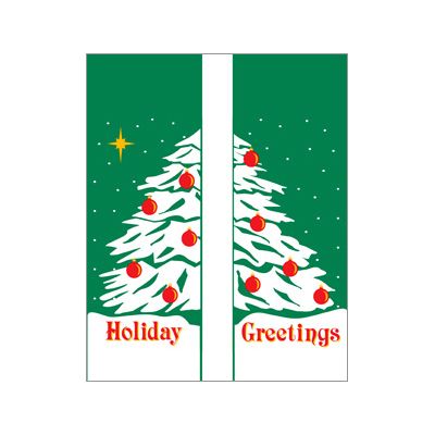 30 x 96 in. Seasonal Banner Double Holiday Tree-Double Sided Design