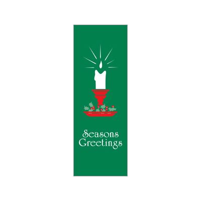 30 x 60 in. Holiday Banner Seasons Greetings Candle