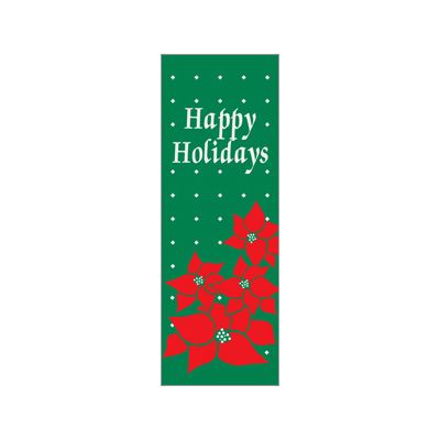 30 x 60 in. Holiday Banner Happy Holidays Poinsettia
