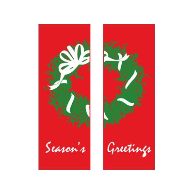 30 x 60 in. Holiday Banner Season's Greeting Wreath-DBL Sided Design