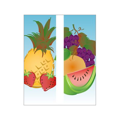 30 x 96 in. Seasonal Banner Summer Fruit-Double Sided Design