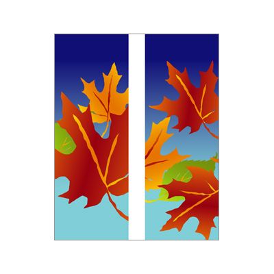 30 x 84 in. Fall Leaves Blue Double Sided Seasonal Banner