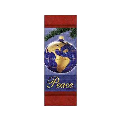 30 x 96 in. Seasonal Banner Peace Globe
