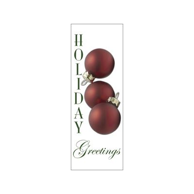 30 x 84 in. Holiday Greeting Red Ornaments Banner