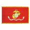 5ft. x 8ft. Marine Corps Flag for Indoor Display with Fringe
