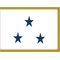 4ft. x 6ft. Navy 3 Star Flag Non-Seagoing for Display w/Fringe